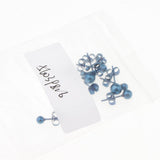 Maxbell 5 Pairs Assorted Ball 2mm-6mm Disc Ball Stainless Steel Earring Studs Blue