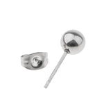 Maxbell 5 Pairs Assorted Ball 2mm-6mm Disc Ball Stainless Steel Earring Studs Silver