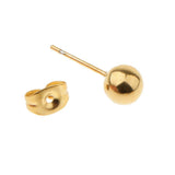 Maxbell 5 Pairs Assorted Ball 2mm-6mm Disc Ball Stainless Steel Earring Studs Gold