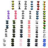 Maxbell 6 Pairs Colorful Acrylic Screw Fit Ear Tunnel Plug Stretcher Expander 3mm