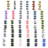 Maxbell 6 Pairs Colorful Acrylic Screw Fit Ear Tunnel Plug Stretcher Expander 3mm
