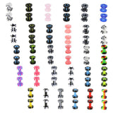 Maxbell 6 Pairs Colorful Acrylic Screw Fit Ear Tunnel Plug Stretcher Expander 3mm