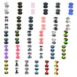 Maxbell 6 Pairs Colorful Acrylic Screw Fit Ear Tunnel Plug Stretcher Expander 3mm