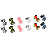 Maxbell 6 Pairs Colorful Acrylic Screw Fit Ear Tunnel Plug Stretcher Expander 5mm