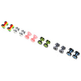 Maxbell 6 Pairs Colorful Acrylic Screw Fit Ear Tunnel Plug Stretcher Expander 5mm