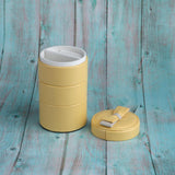 Maxbell 3 Tier Cylinder Travel Box Organizer Display Case for Rings Earrings Yellow