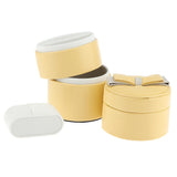 Maxbell 3 Tier Cylinder Travel Box Organizer Display Case for Rings Earrings Yellow