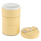 Maxbell 3 Tier Cylinder Travel Box Organizer Display Case for Rings Earrings Yellow