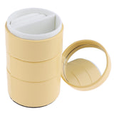 Maxbell 3 Tier Cylinder Travel Box Organizer Display Case for Rings Earrings Yellow