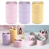 Maxbell 3 Tier Cylinder Travel Box Organizer Display Case for Rings Earrings Yellow