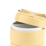 Maxbell 3 Tier Cylinder Travel Box Organizer Display Case for Rings Earrings Yellow
