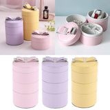 Maxbell 3 Tier Cylinder Travel Box Organizer Display Case for Rings Earrings Yellow