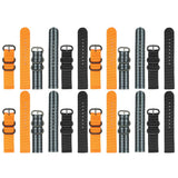 Maxbell Black Woven Nylon Watch Strap Wristwatch Band Stainless Steel Buckle 24mm