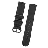 Maxbell Black Woven Nylon Watch Strap Wristwatch Band Stainless Steel Buckle 24mm