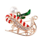 Maxbell Rhinestone Crystal Christmas Snowman&Scepter Brooch Pin Xmas Gifts Scepter