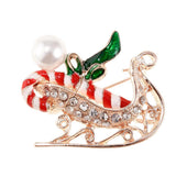 Maxbell Rhinestone Crystal Christmas Snowman&Scepter Brooch Pin Xmas Gifts Scepter