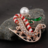 Maxbell Rhinestone Crystal Christmas Snowman&Scepter Brooch Pin Xmas Gifts Scepter