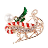 Maxbell Rhinestone Crystal Christmas Snowman&Scepter Brooch Pin Xmas Gifts Scepter