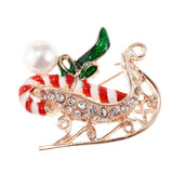 Maxbell Rhinestone Crystal Christmas Snowman&Scepter Brooch Pin Xmas Gifts Scepter