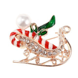 Maxbell Rhinestone Crystal Christmas Snowman&Scepter Brooch Pin Xmas Gifts Scepter