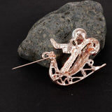Maxbell Rhinestone Crystal Christmas Snowman&Scepter Brooch Pin Xmas Gifts Scepter