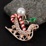 Maxbell Rhinestone Crystal Christmas Snowman&Scepter Brooch Pin Xmas Gifts Scepter