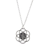 Maxbell Vintage Hollow Yoga Lotus Mandala Pendant Necklace Talisman Jewelry Silver