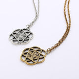 Maxbell Vintage Hollow Yoga Lotus Mandala Pendant Necklace Talisman Jewelry Silver