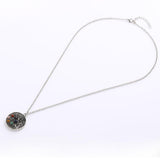 Maxbell Round Gemstone Tree of Life Yoga Mandala Pendant Necklace Chain Silver