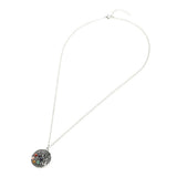 Maxbell Round Gemstone Tree of Life Yoga Mandala Pendant Necklace Chain Silver