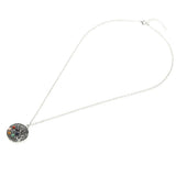 Maxbell Round Gemstone Tree of Life Yoga Mandala Pendant Necklace Chain Silver