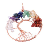 Maxbell Tree of Life Pendant Crystal Necklace Gemstone Fashion Jewelry Multicolor