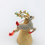 Maxbell Rhinestone Lovely Elk Running Deer Fashion Collar Lapel Pin Corsage