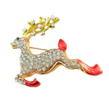Maxbell Rhinestone Lovely Elk Running Deer Fashion Collar Lapel Pin Corsage