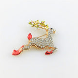Maxbell Rhinestone Lovely Elk Running Deer Fashion Collar Lapel Pin Corsage