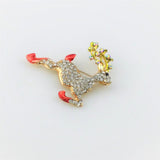 Maxbell Rhinestone Lovely Elk Running Deer Fashion Collar Lapel Pin Corsage