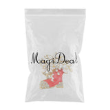 Maxbell Cute Xmas Boot With Flower Crystal Christmas Brooch Pin for Festival Gift
