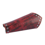 Maxbell Punk Mens Leather Wrist Bracer Guards Arm Protector Halloween Cosplay Red
