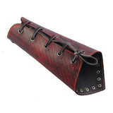 Maxbell Punk Mens Leather Wrist Bracer Guards Arm Protector Halloween Cosplay Red