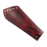 Maxbell Punk Mens Leather Wrist Bracer Guards Arm Protector Halloween Cosplay Red