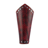 Maxbell Punk Mens Leather Wrist Bracer Guards Arm Protector Halloween Cosplay Red