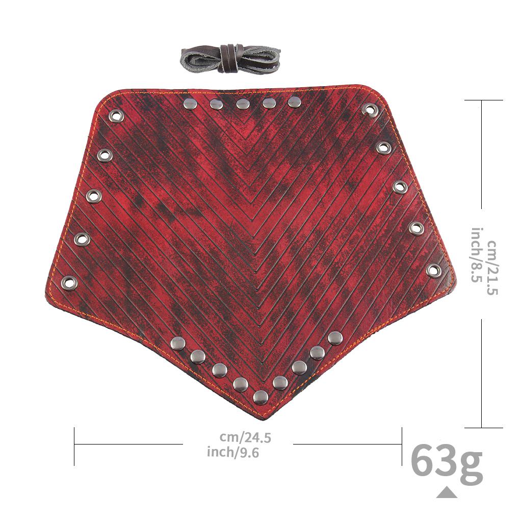 Maxbell Punk Mens Leather Wrist Bracer Guards Arm Protector Halloween Cosplay Red
