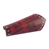 Maxbell Punk Mens Leather Wrist Bracer Guards Arm Protector Halloween Cosplay Red