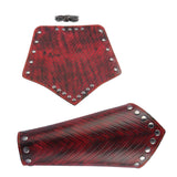 Maxbell Punk Mens Leather Wrist Bracer Guards Arm Protector Halloween Cosplay Red