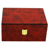 Maxbell Luxury Wine Red Wooden Jewelry Watch Storage Display Box Showcase Mens Gift