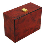 Maxbell Luxury Wine Red Wooden Jewelry Watch Storage Display Box Showcase Mens Gift