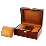 Maxbell Luxury Wine Red Wooden Jewelry Watch Storage Display Box Showcase Mens Gift