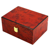 Maxbell Luxury Wine Red Wooden Jewelry Watch Storage Display Box Showcase Mens Gift