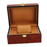 Maxbell Luxury Wine Red Wooden Jewelry Watch Storage Display Box Showcase Mens Gift