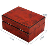 Maxbell Luxury Wine Red Wooden Jewelry Watch Storage Display Box Showcase Mens Gift